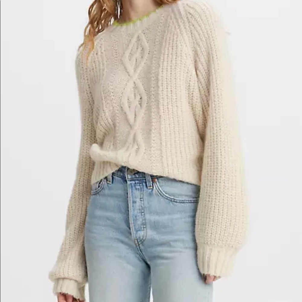 Levi’s Ava Cable Sweater - Almond Milk Color